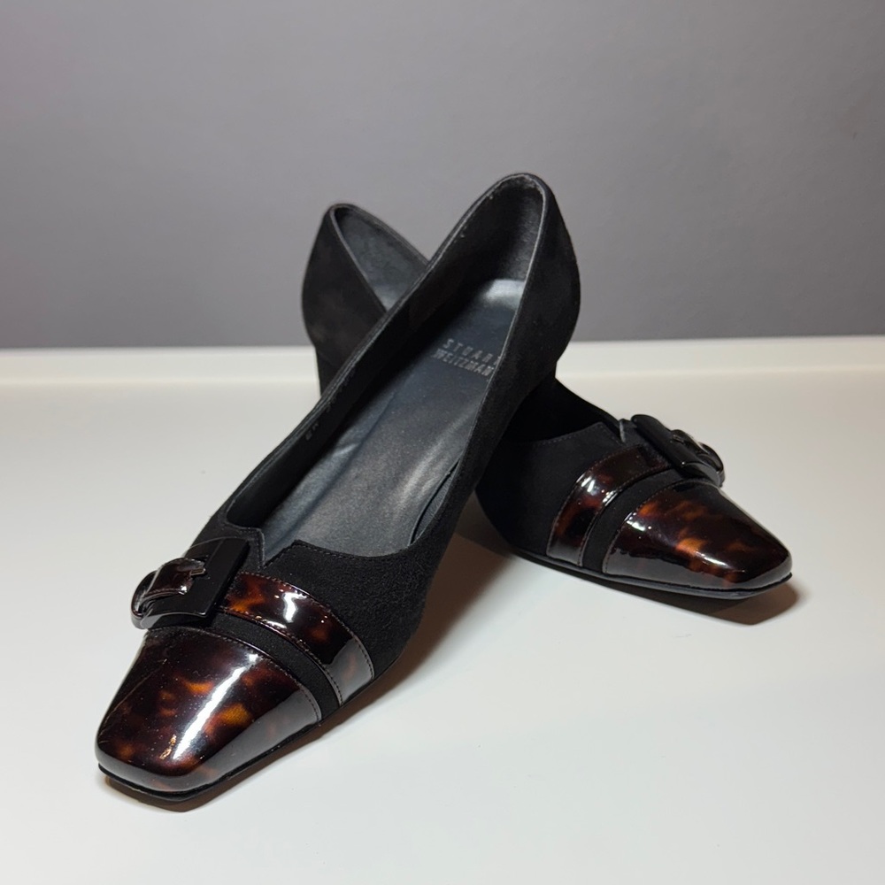 Stuart Weitzman Black and Tortoiseshell Heels